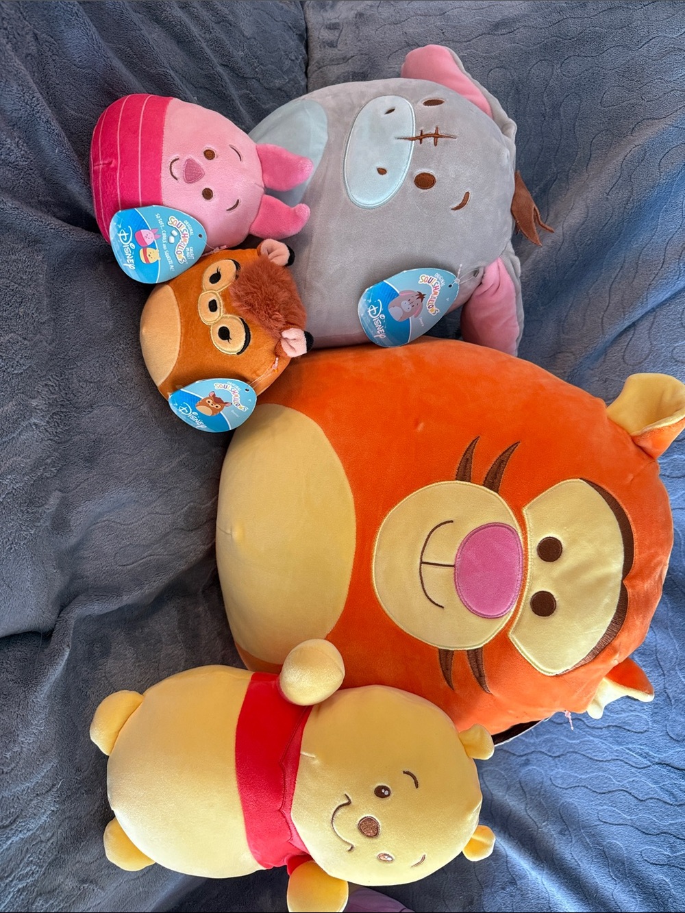 Disney Squishmallow Plush Toy Set - Tigger, Eeyore, Piglet, Pooh, Bambi